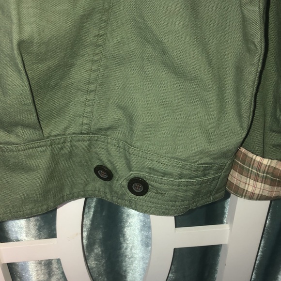 Vintage Braetan Army Green/Plaid Reversible Womens Barn Jacket - Picture 5 of 10